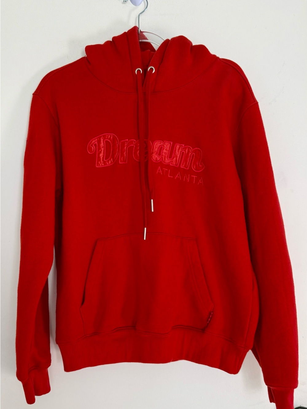 KUR8TED Atlanta Dream WNBA Red Tonal Logo Pullover Hoodie Size Small